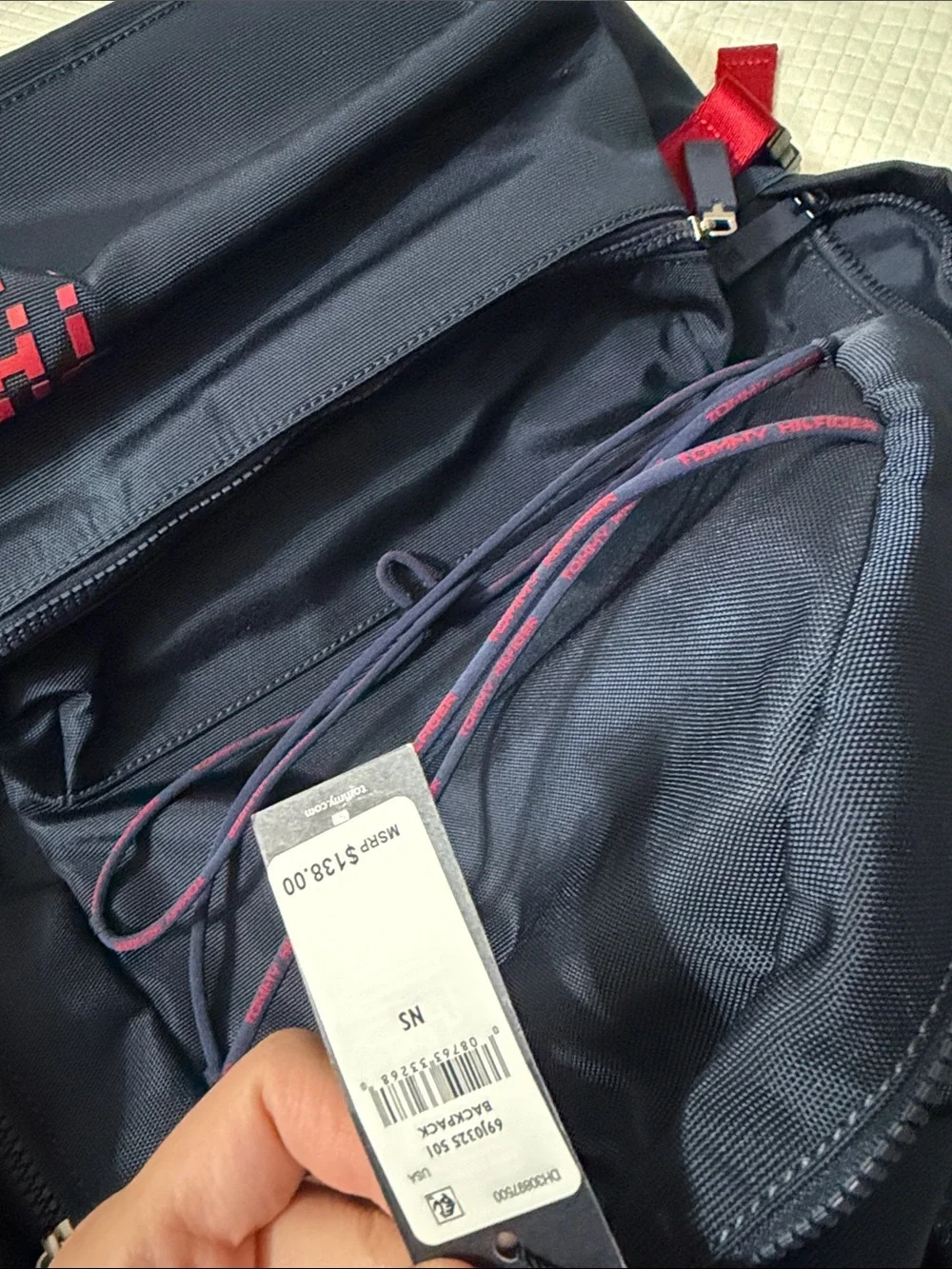 Tommy Hilfiger Navy Backpack with Red Accents